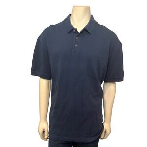 RedHead Brand Co Mens 2XL Navy Blue Waffle Knit Short Sleeve Polo Shirt